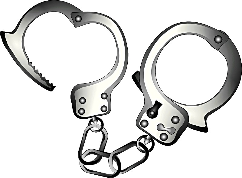 Handcuffs with one open link